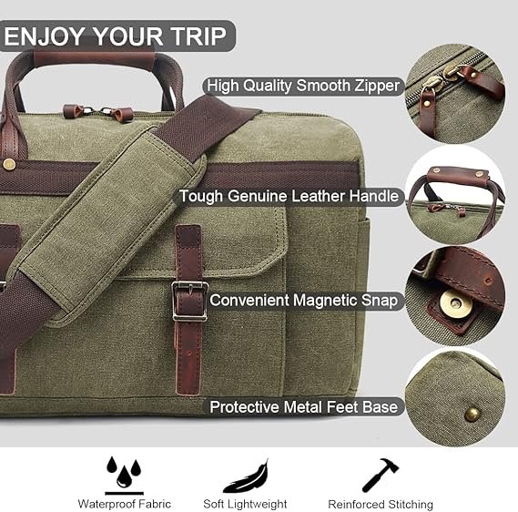waxed canvas cowhide leather travel duffle bag 42l duffel bag waterproof overnight carry on luggage sport weekender bag for men (brown 23") (copy) waxed canvas cowhide leather travel duffle bag 42l duffel bag waterproof overnight carry on luggage sport weekender bag for men (brown 23") (copy)