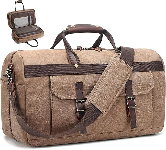 waxed canvas cowhide leather travel duffle bag 42l duffel bag waterproof overnight carry on luggage sport weekender bag for men (brown 23") (copy) waxed canvas cowhide leather travel duffle bag 42l duffel bag waterproof overnight carry on luggage sport weekender bag for men (brown 23") (copy)