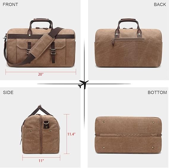 waxed canvas cowhide leather travel duffle bag 42l duffel bag waterproof overnight carry on luggage sport weekender bag for men (brown 23") (copy) waxed canvas cowhide leather travel duffle bag 42l duffel bag waterproof overnight carry on luggage sport weekender bag for men (brown 23") (copy)