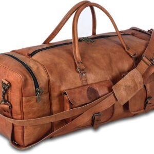 tiding 21" leather travel duffle bag for men women, 40l gym sports duffel bag waterproof weekender overnight luggage bag with shoe compartment (copy)