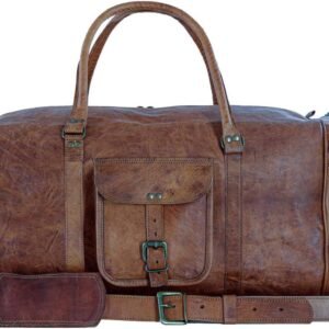 leather duffle bag for travel with toiletry bag and shoe compartment, weekender overnight gym bag for men women, carry on (copy)